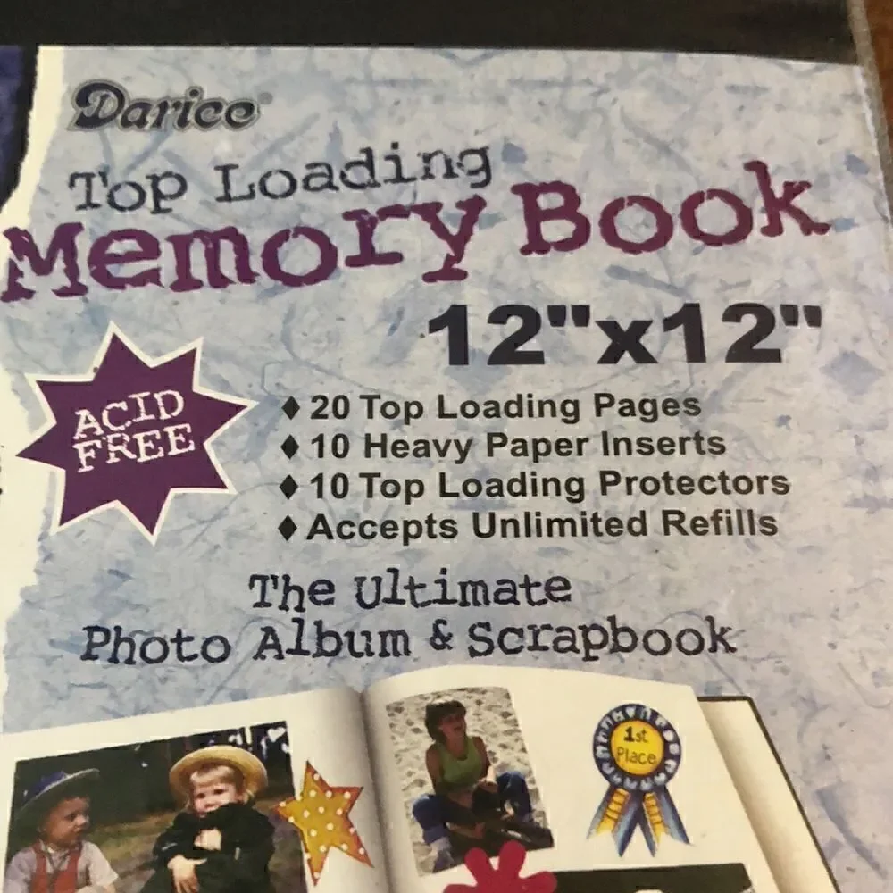 Darice top loading memory book 12 x 12” scrapbook-black